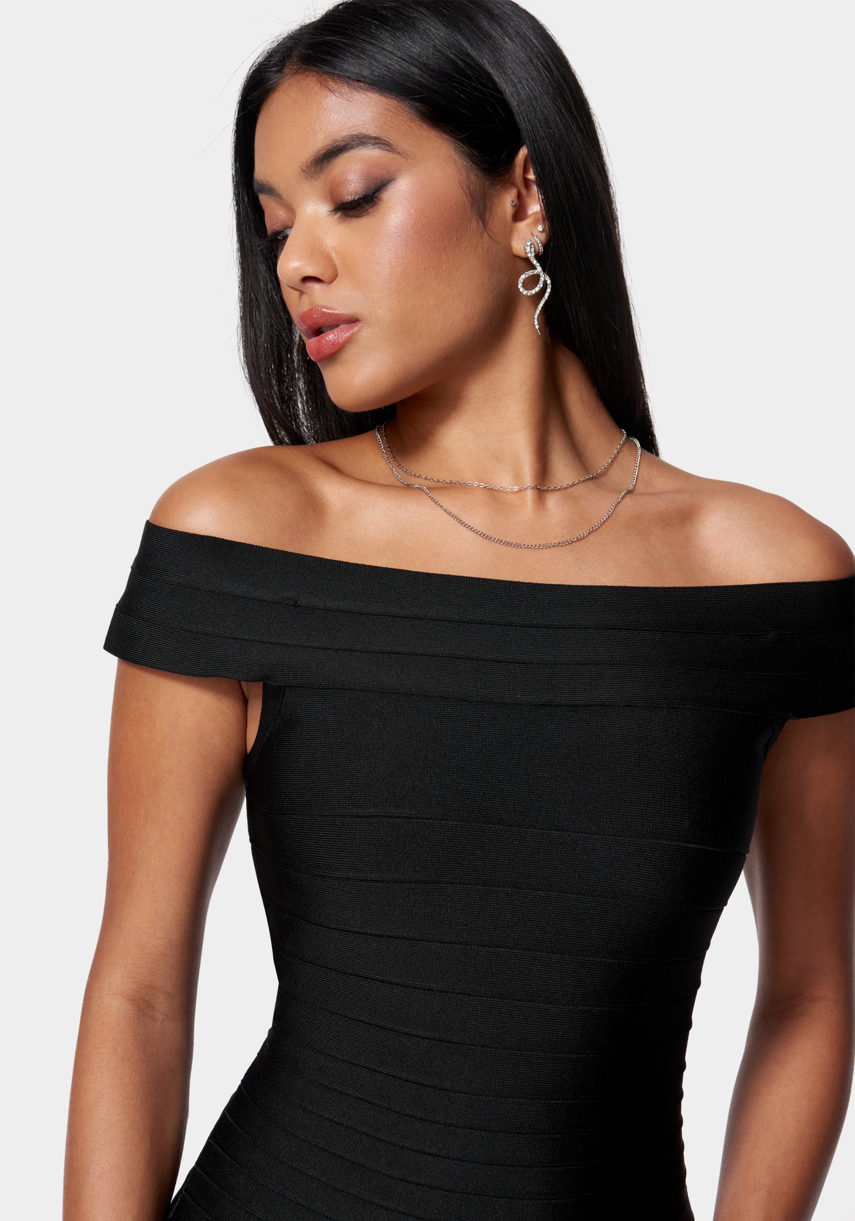 Luxe Bandage Off Shoulder Gown