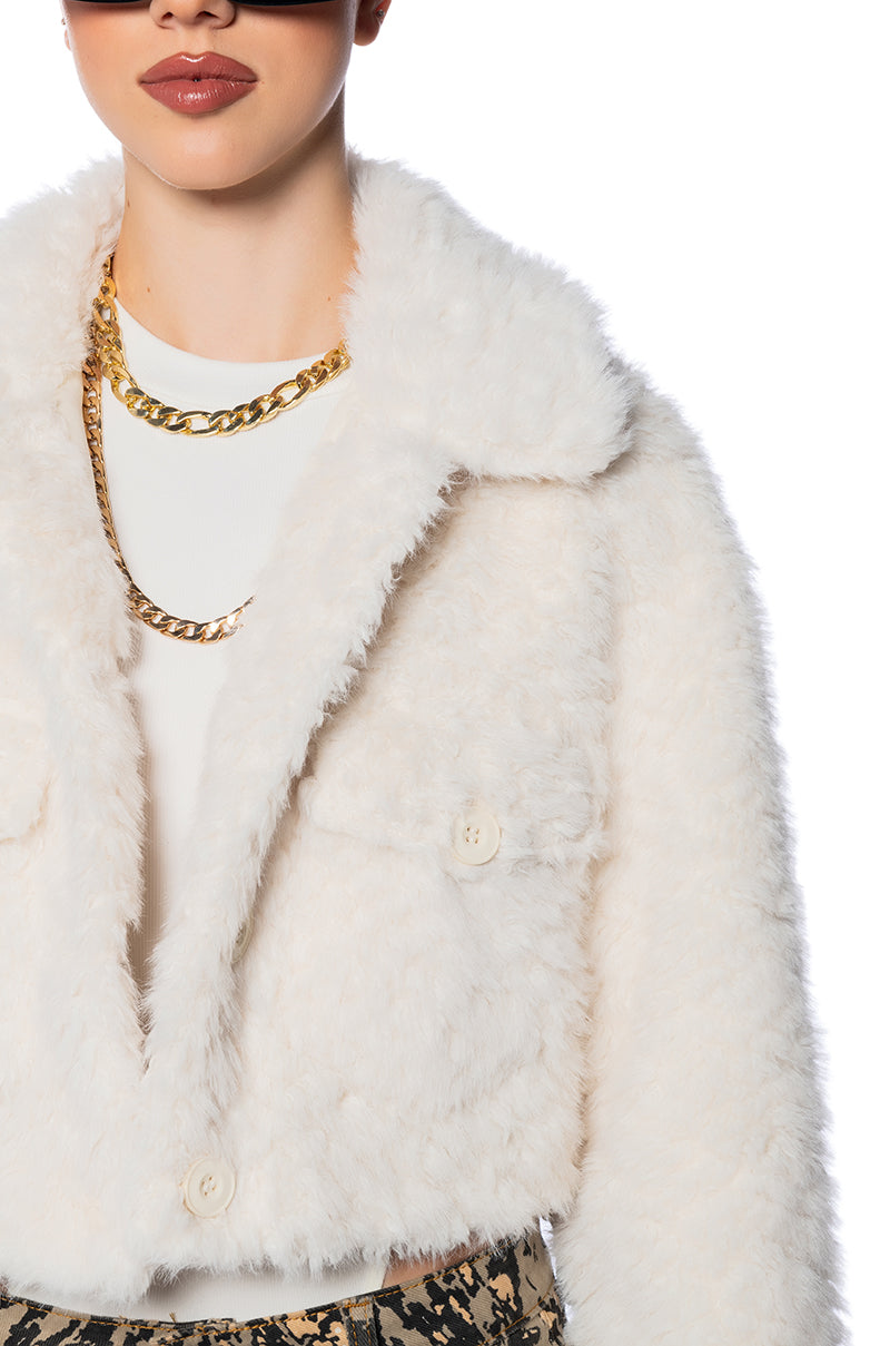 NO NONSENSE CROPPED FUR SHACKET