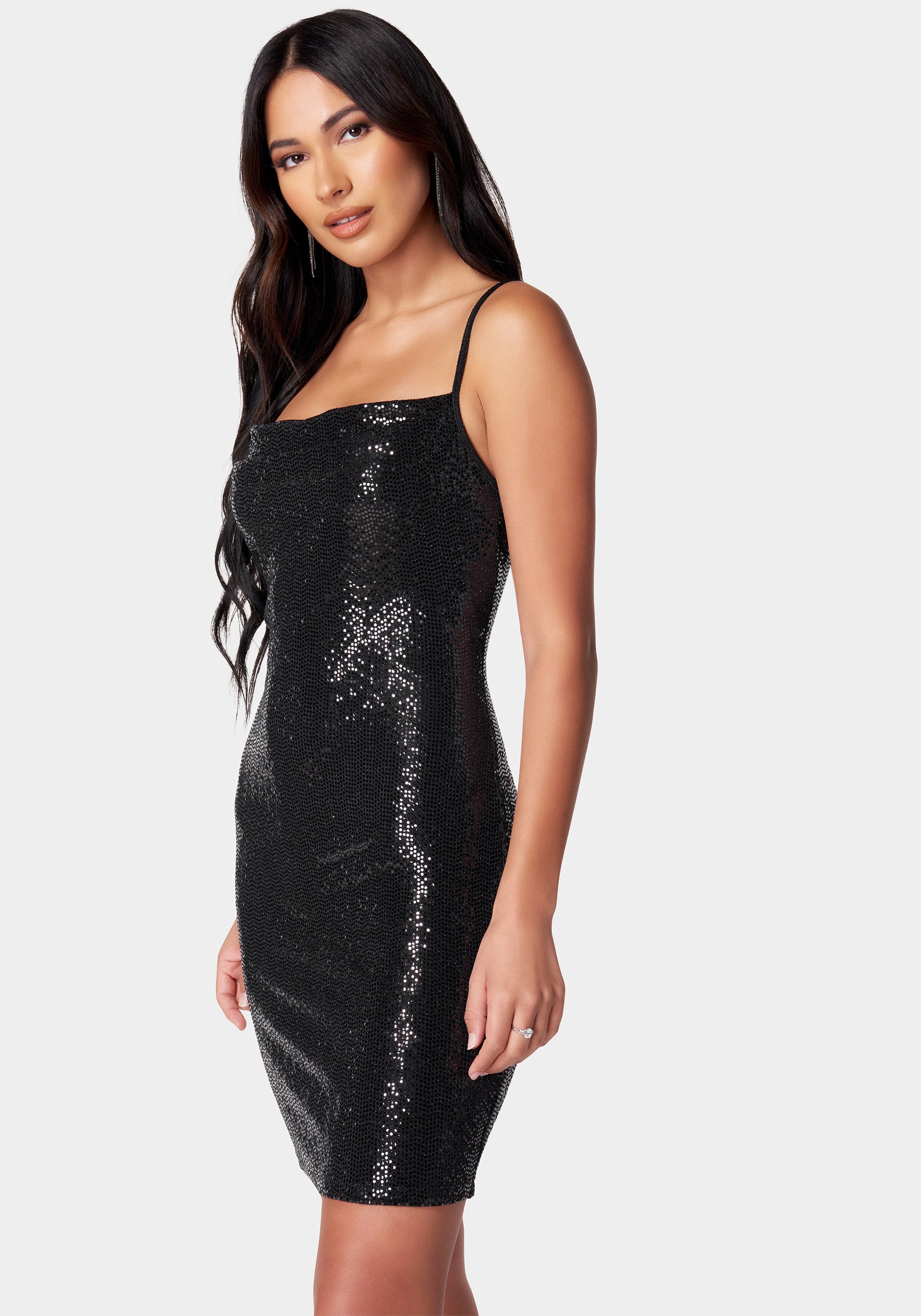 Cowl Short Sequin Dress