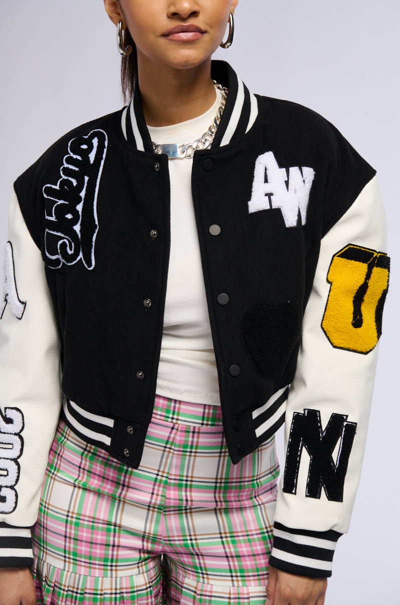 KEEP IT CLASSIC PATCH VARSITY JACKET