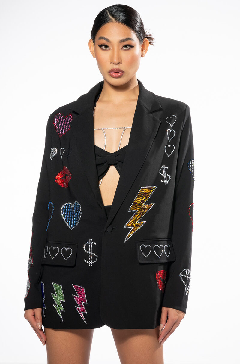 FLASHING LIGHTS EMBELLISHED BLAZER