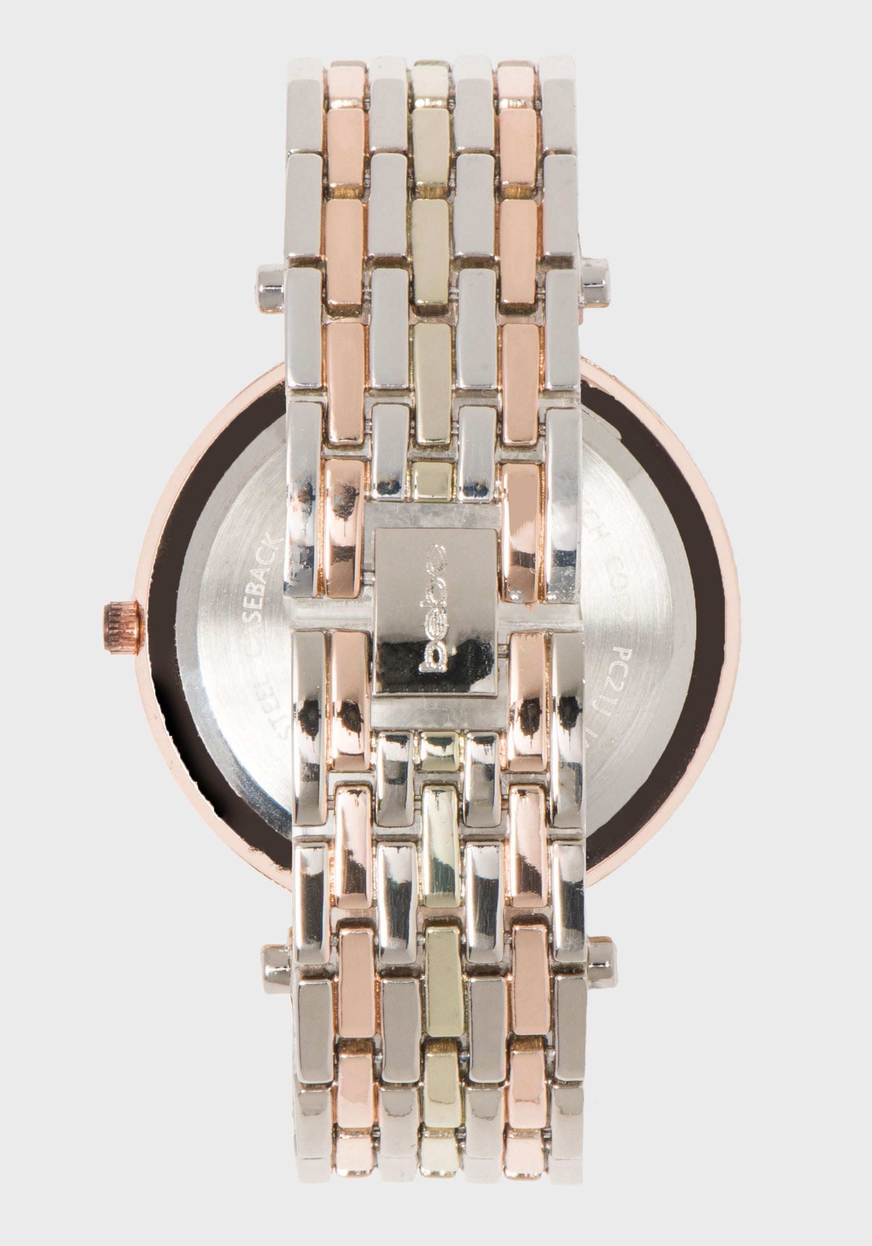 Tri-Tone Crystal Bezel Watch