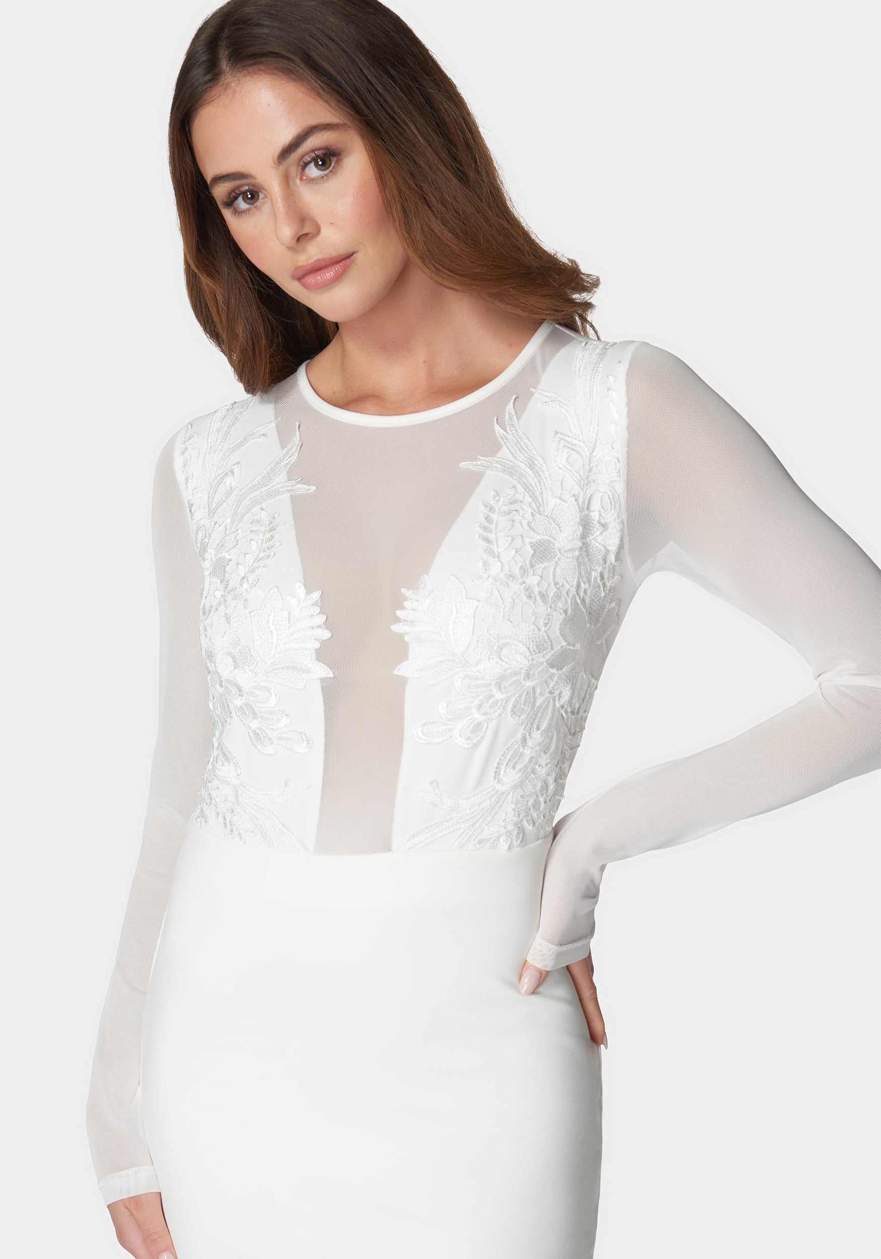 Mesh & Lace Illusion Dress