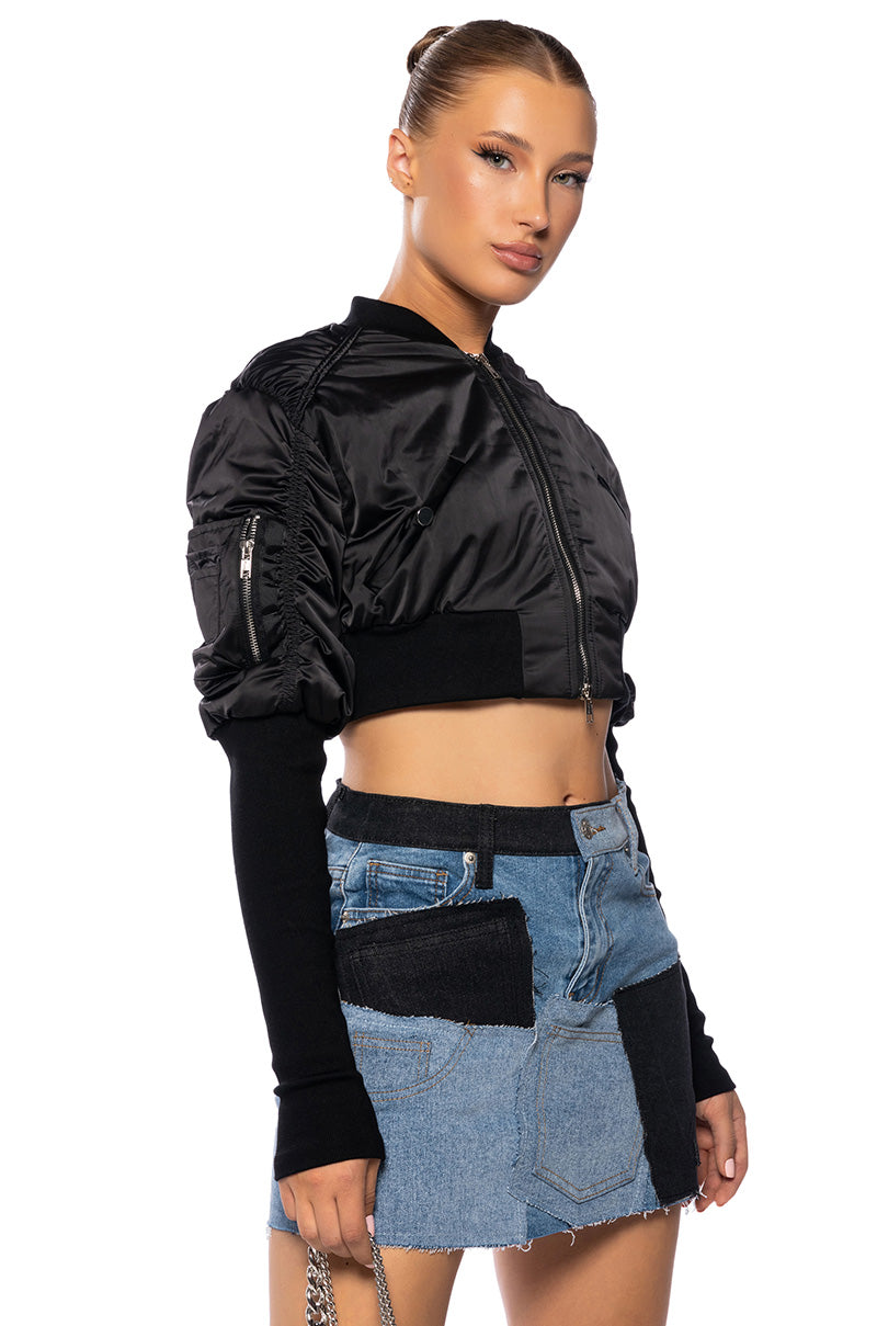 BABBS SKINNY ARM BOMBER JACKET