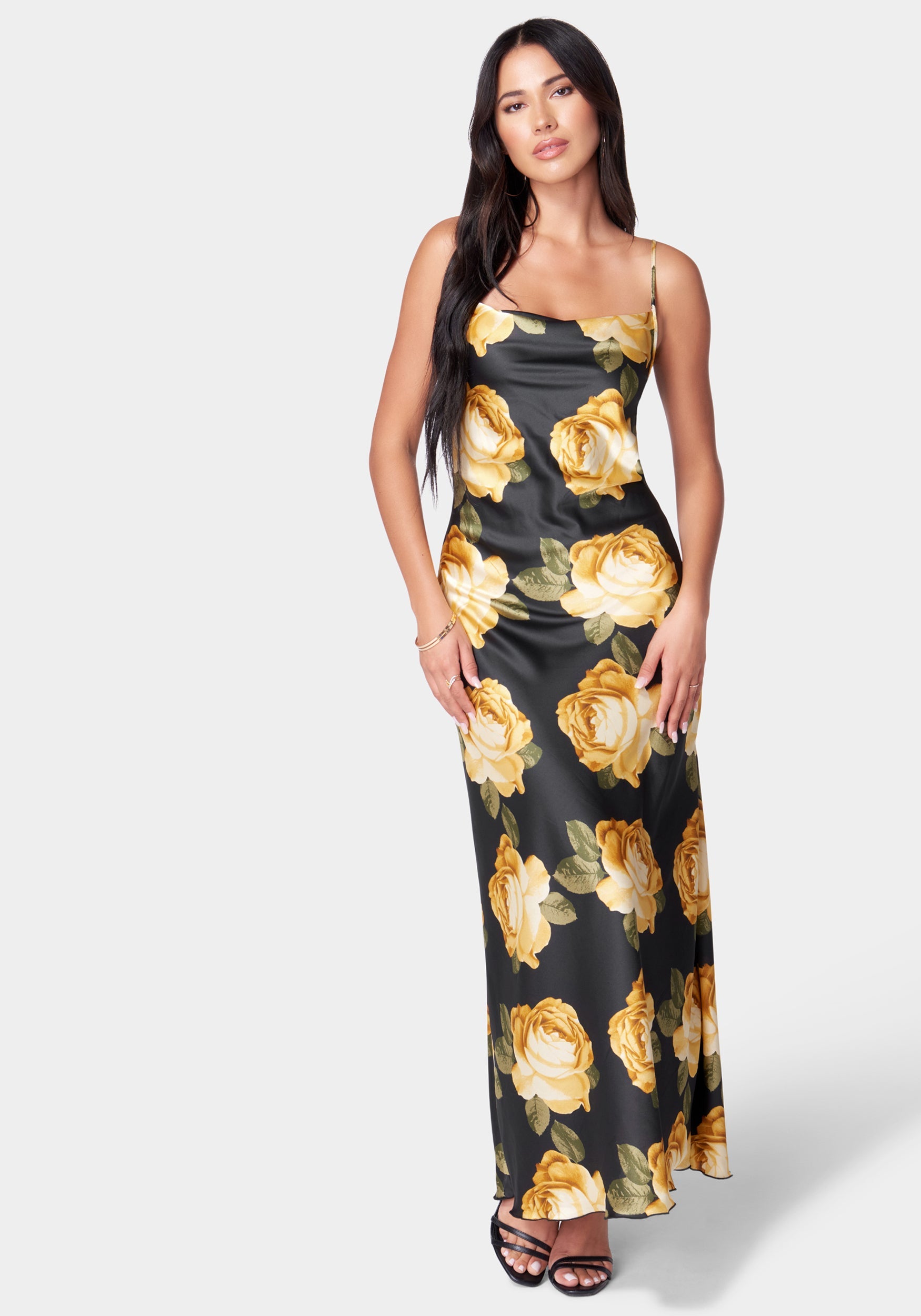 Floral Cowl Neck Maxi Dress