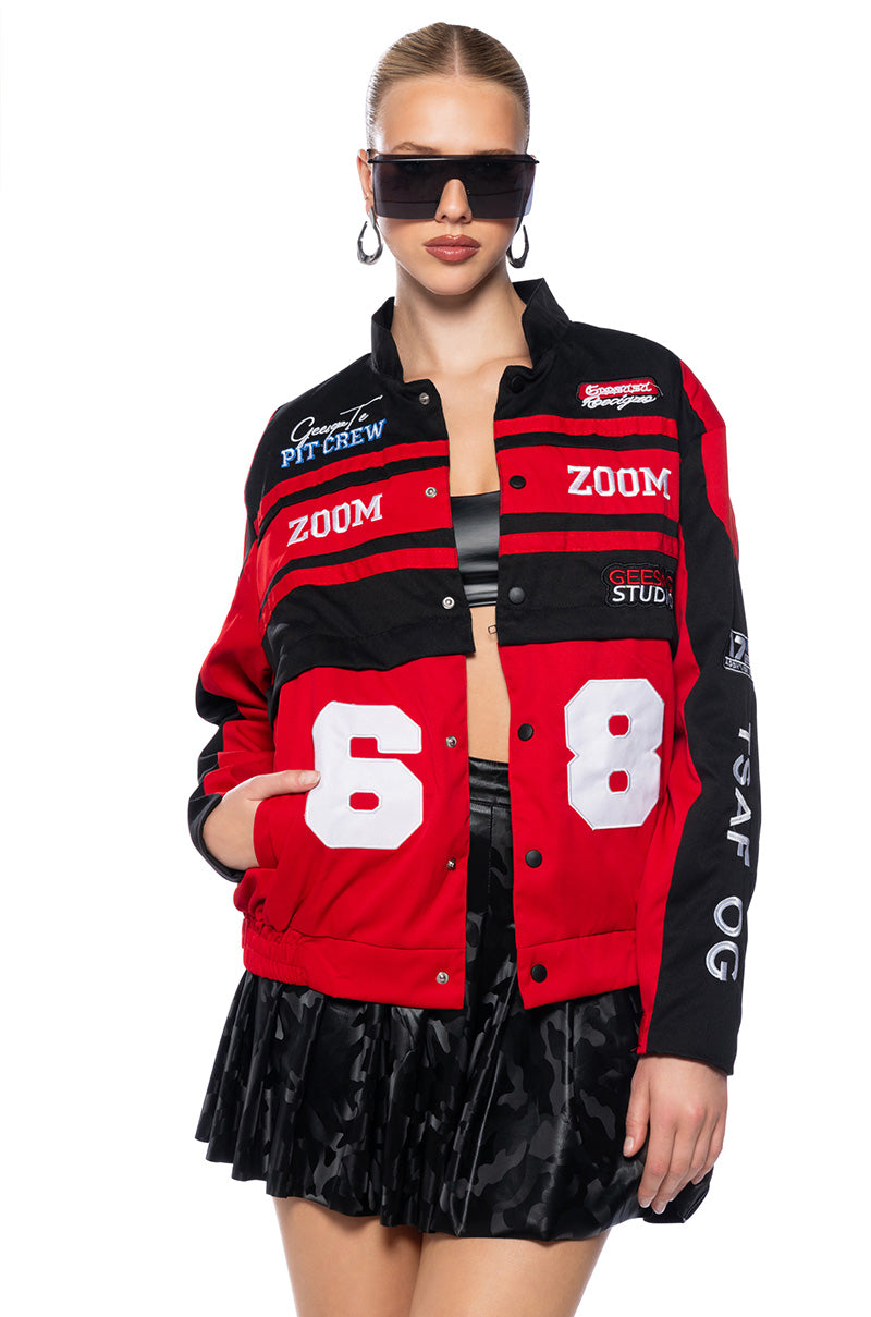 ZOOM ZOOM TWO IN ONE BOMBER SKIRT SET