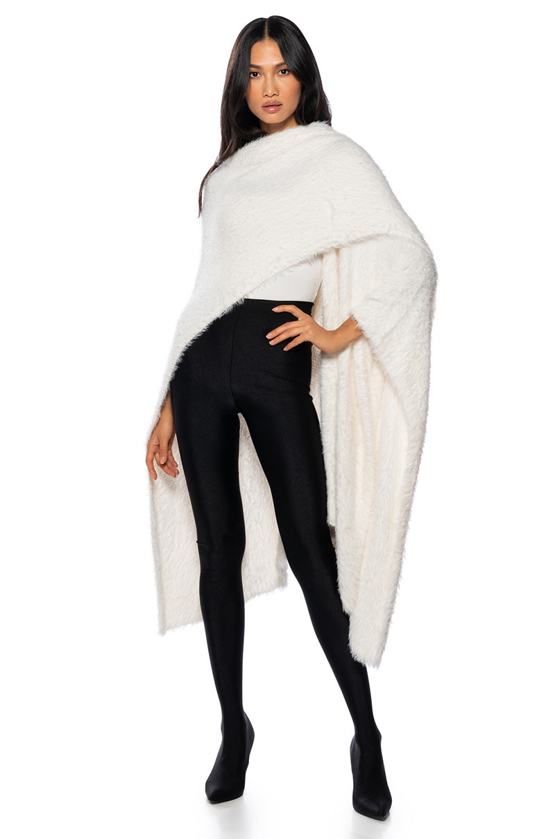 COZY TAPE KNIT PONCHO