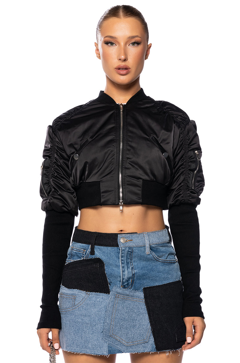 BABBS SKINNY ARM BOMBER JACKET