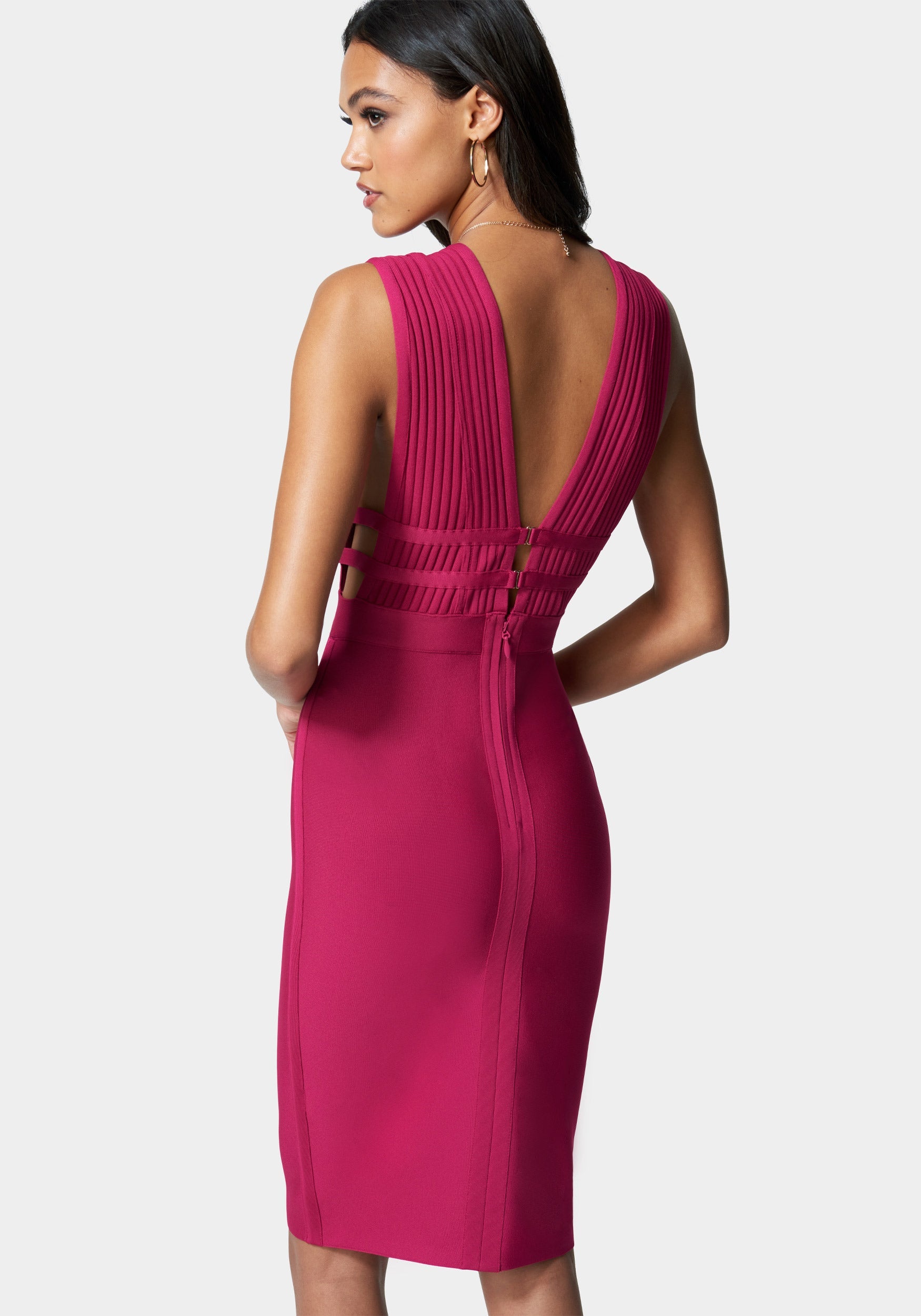 Plunge Neck Bandage Dress