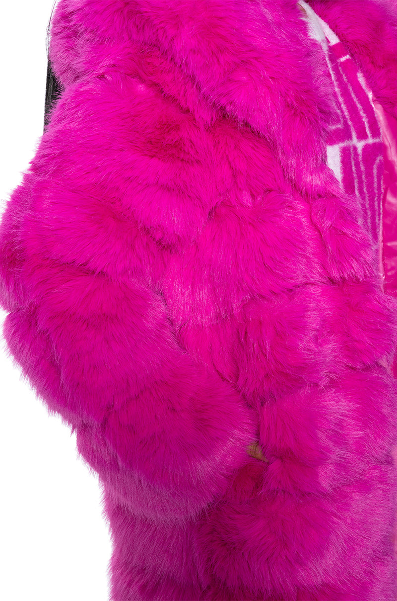 AZALEA WANG FAUX FUR PANEL HOODED TRENCH