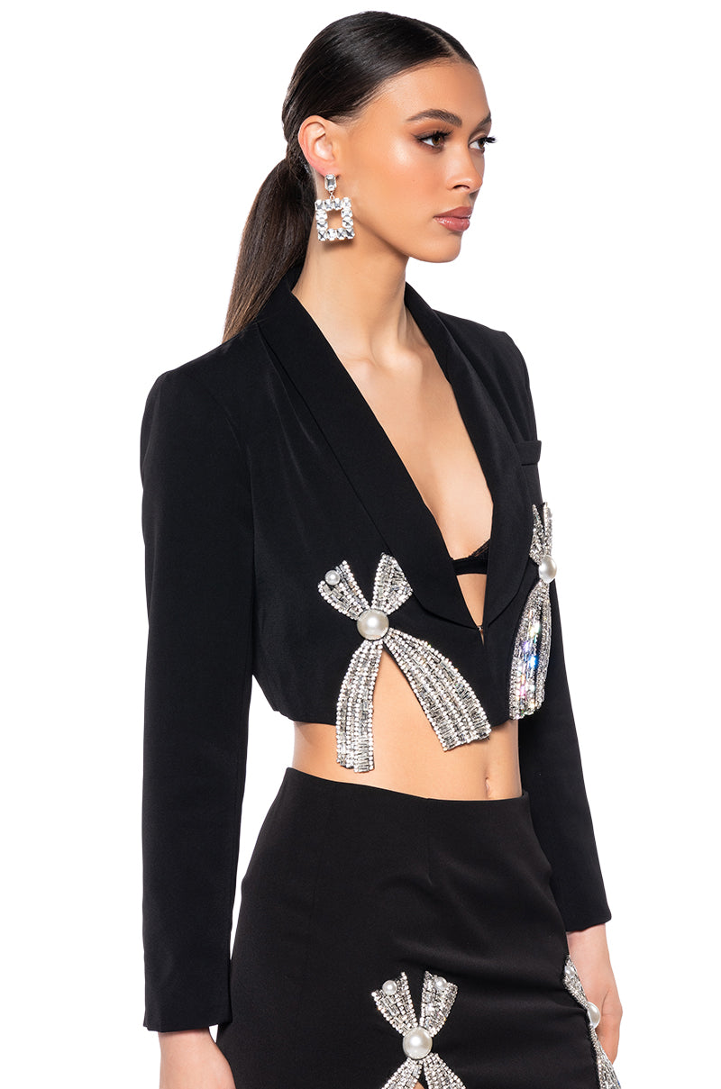 KATY EMBELLISHED CROPPED BLAZER