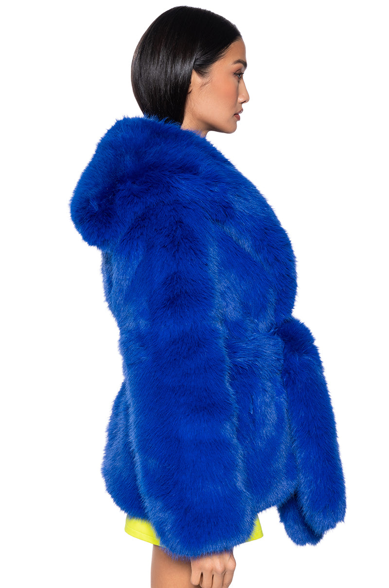 BUSINESS CASUAL FAUX FUR COAT