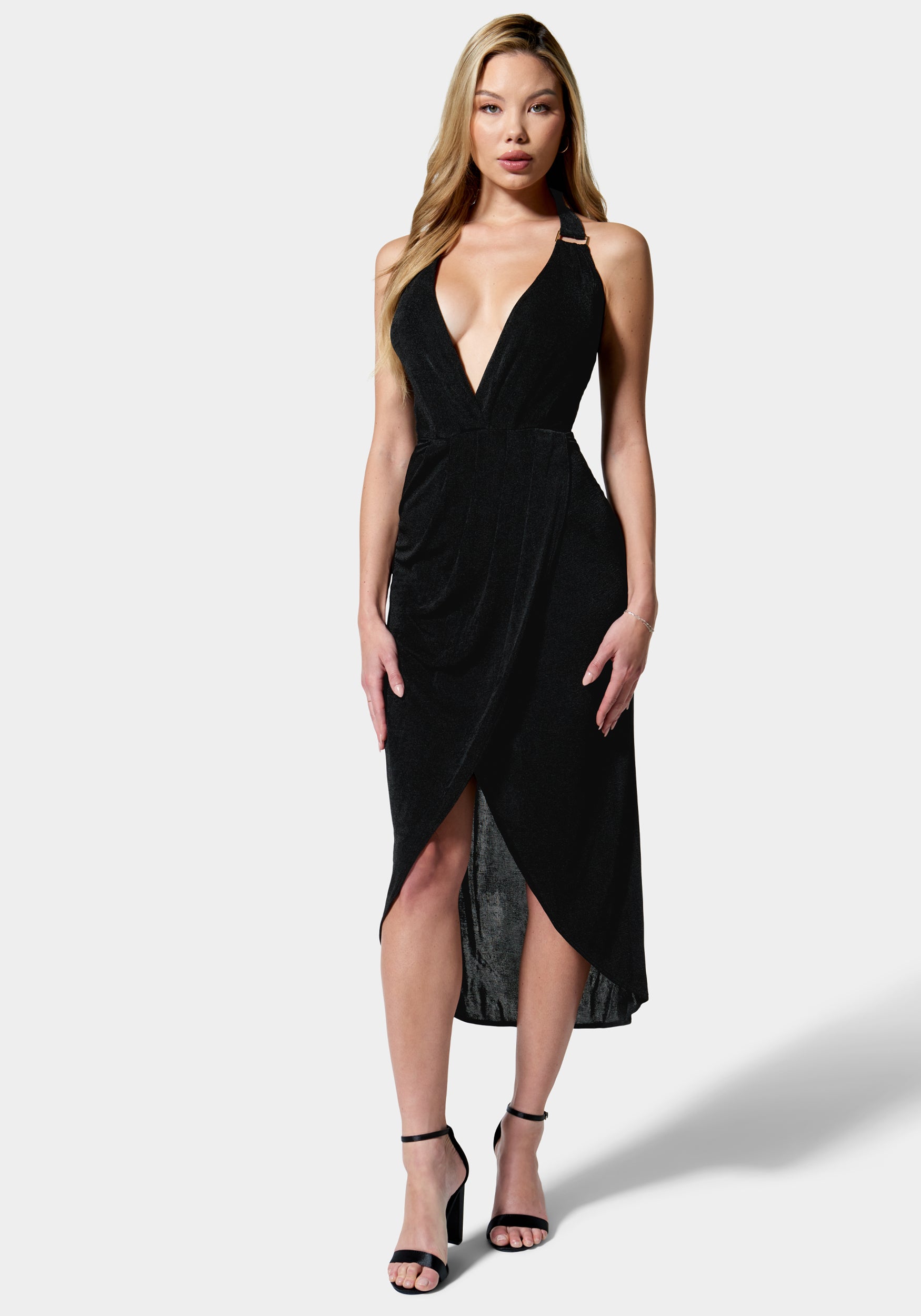 Slinky Asymmetrical Halter Neck Dress