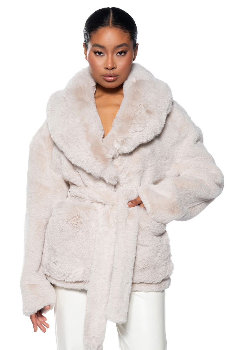 HUG TIGHT FAUX FUR JACKET