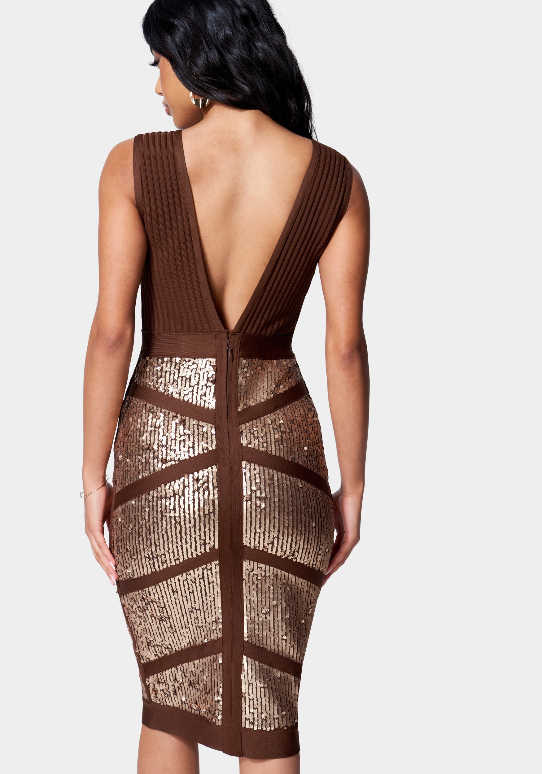 Sequin Bandage Strappy Midi Dress