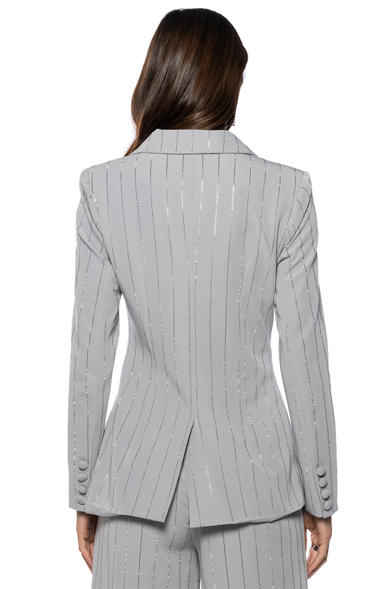 BE ABOUT IT PINSTRIPE BLAZER