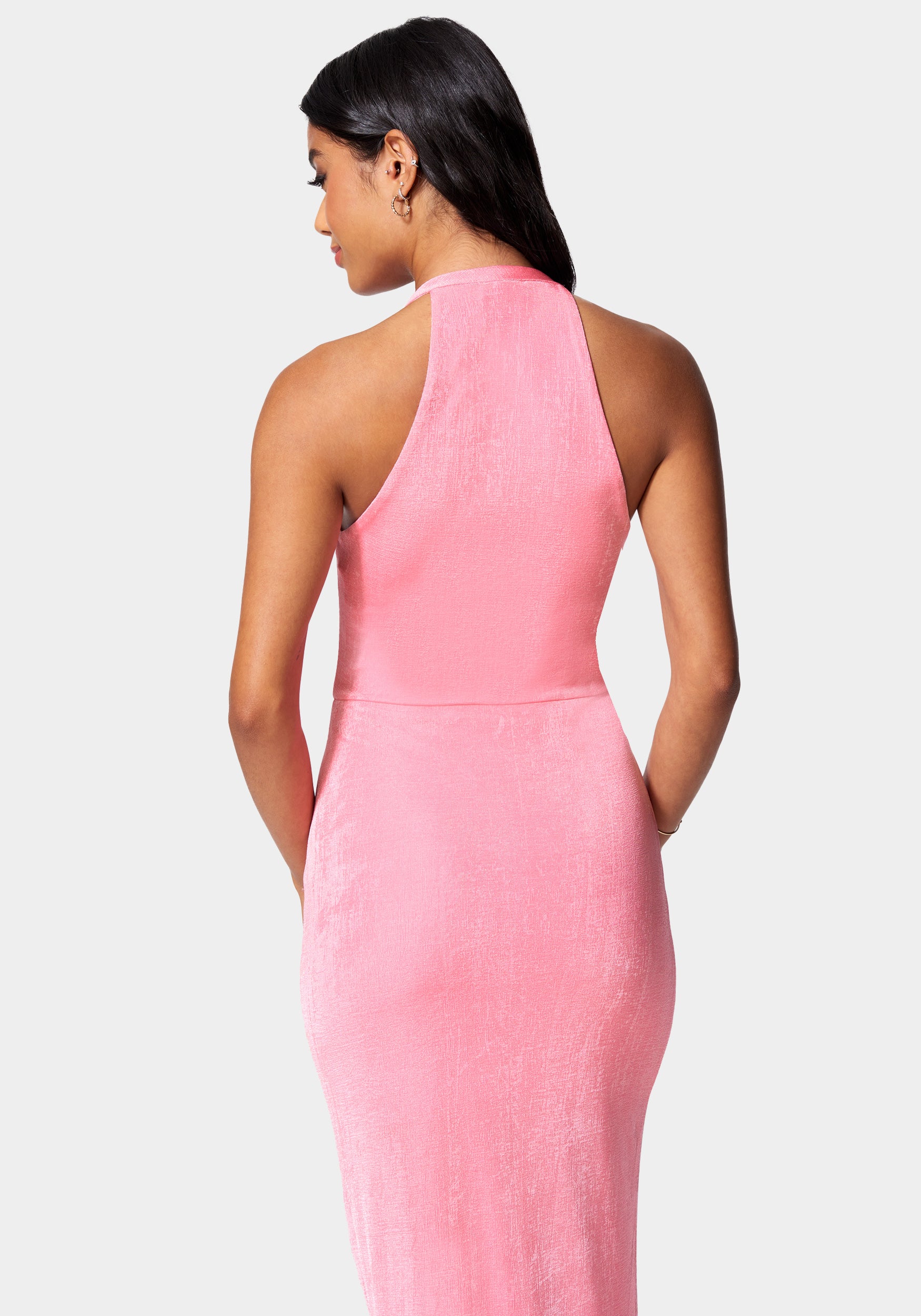 Slinky Asymmetrical Halter Neck Dress