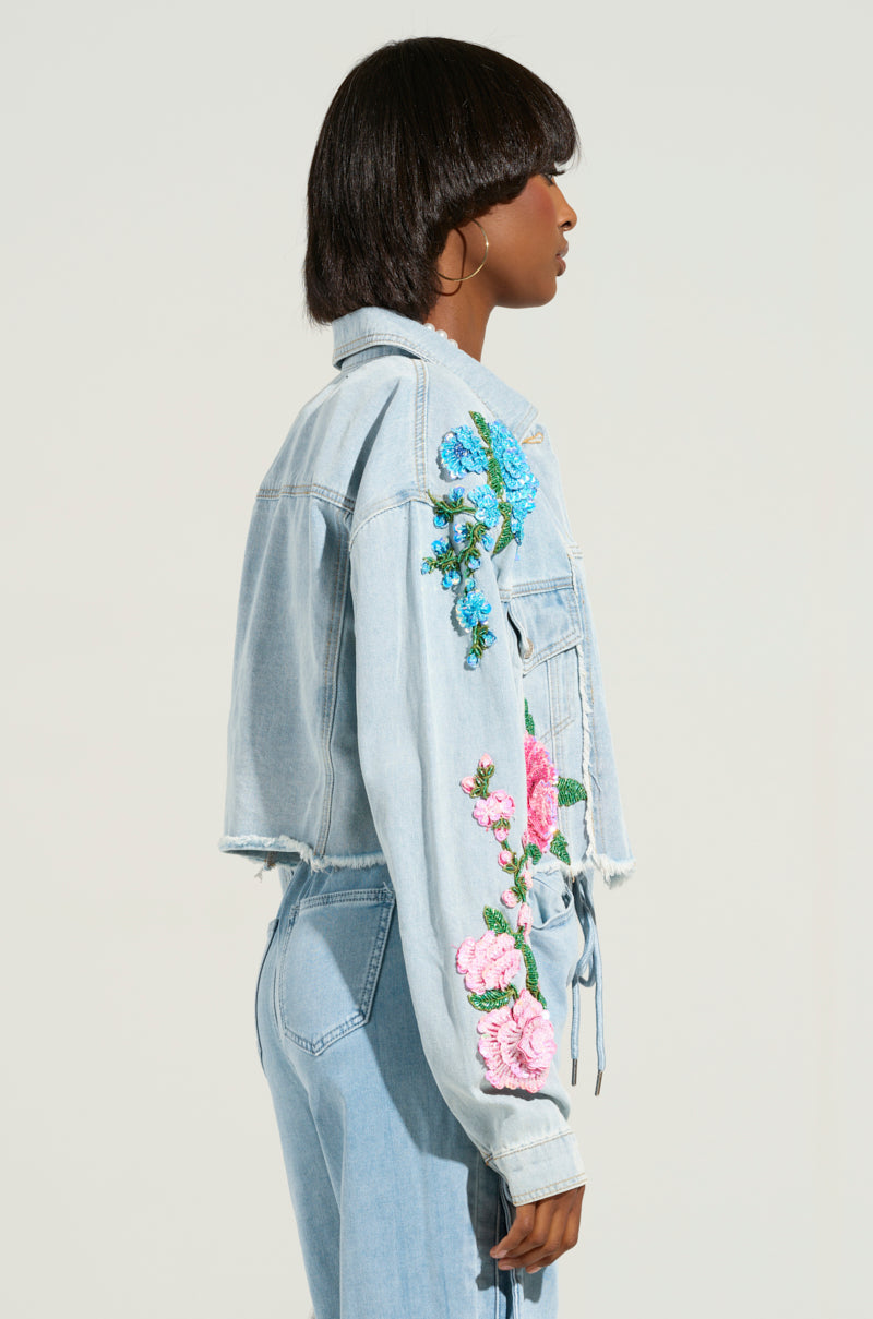 GARDEN OF EDEN EMBELLISHED DENIM JACKET