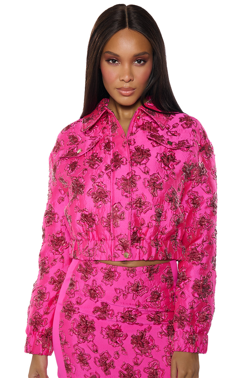 PINK PARA TU BROCADE BOMBER