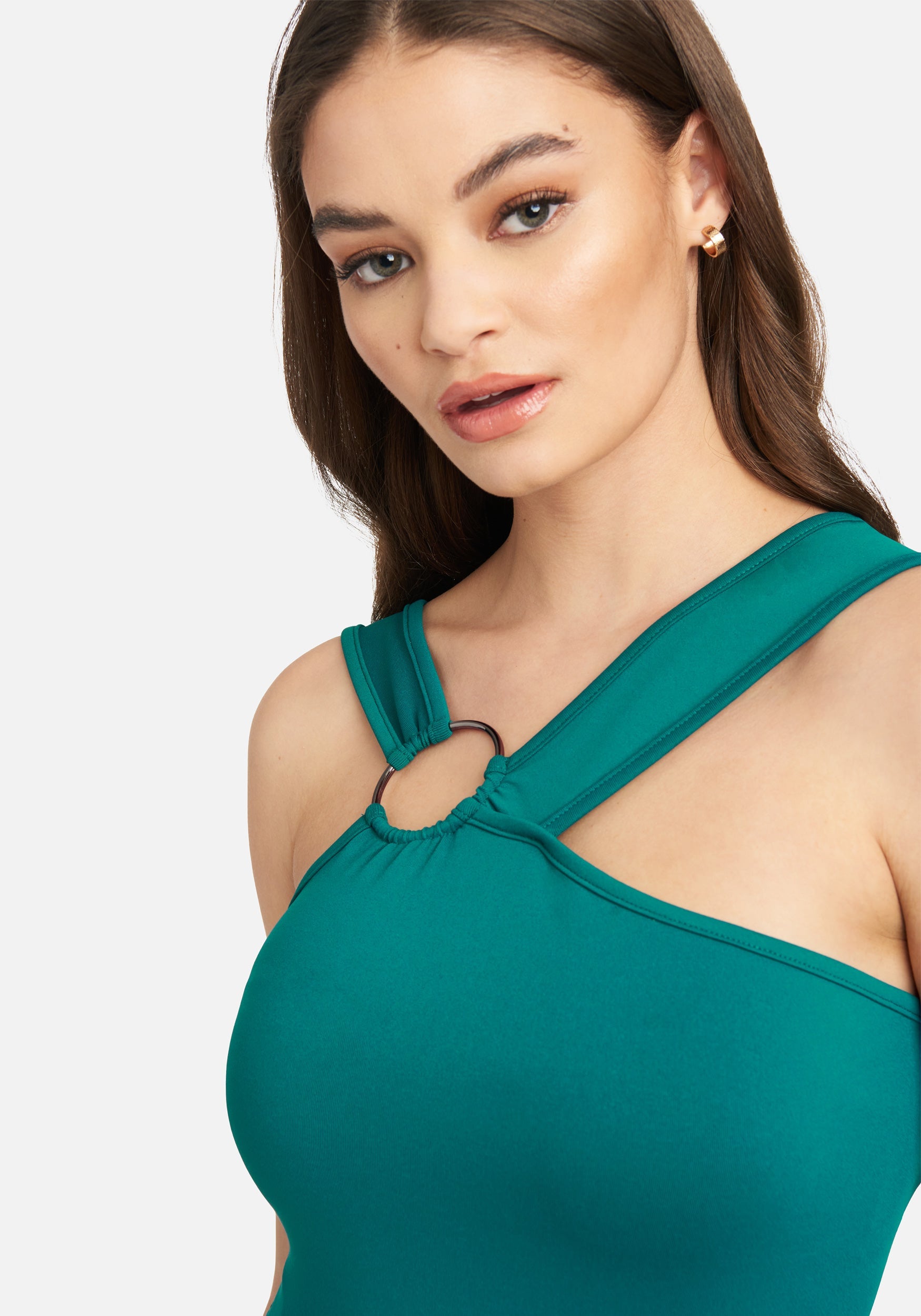 Ring Detail Asymmetrical Strappy Dress