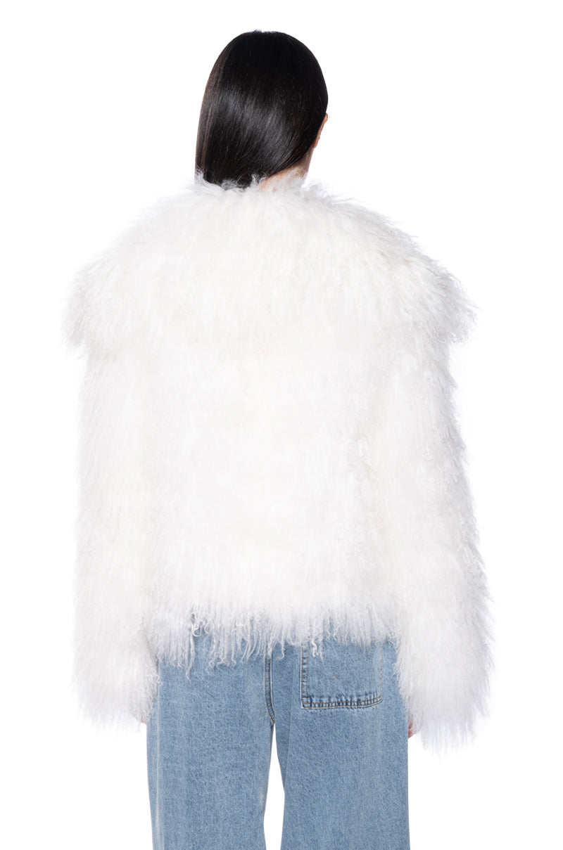 REAL MONGOLIAN FUR CROP JACKET