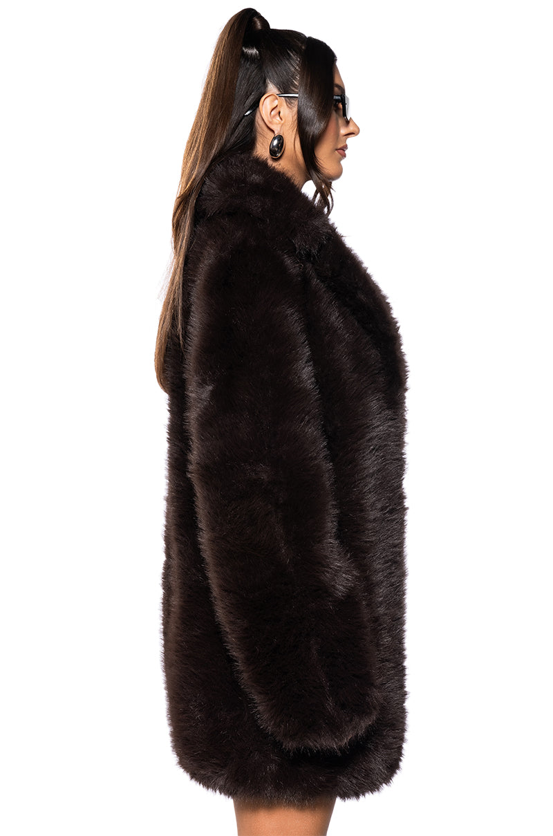 MOLLY SHORT FAUX FUR EVENING COAT