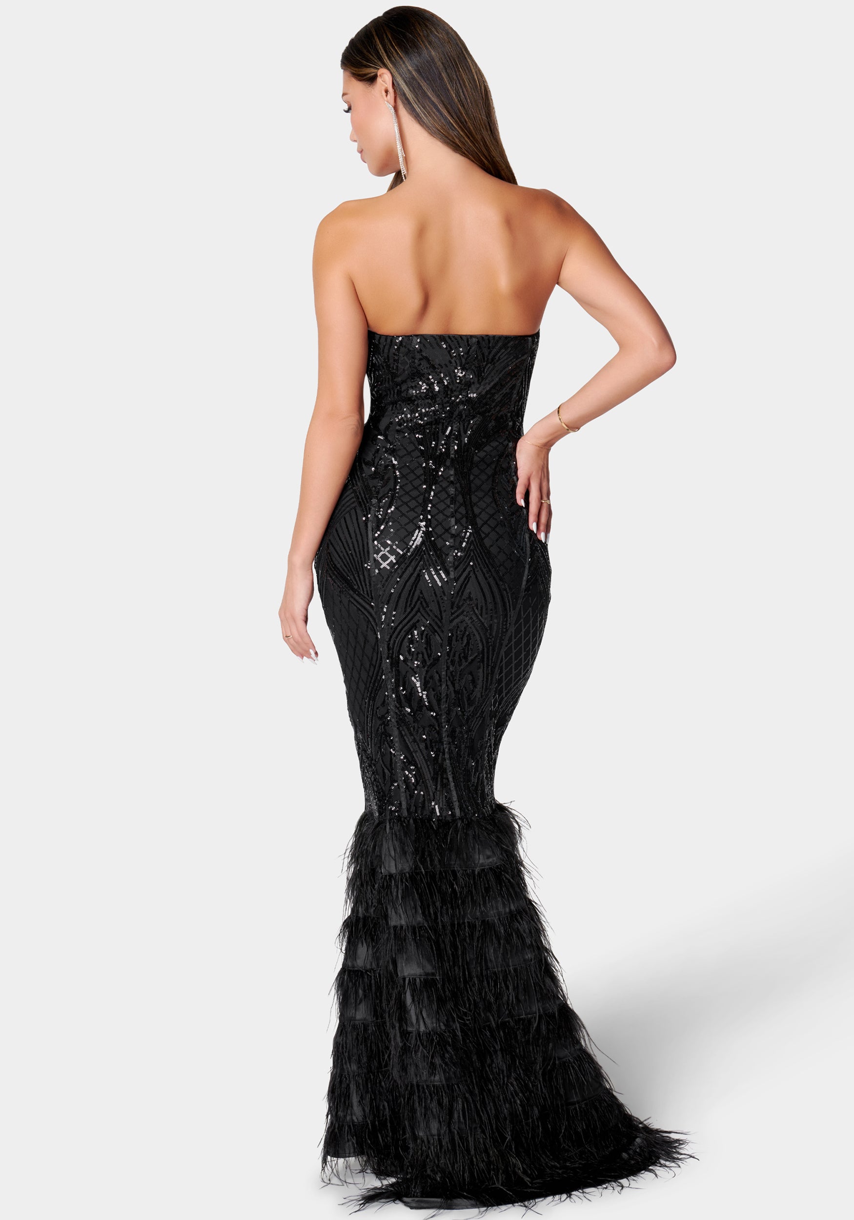 Sequin Feather Gown