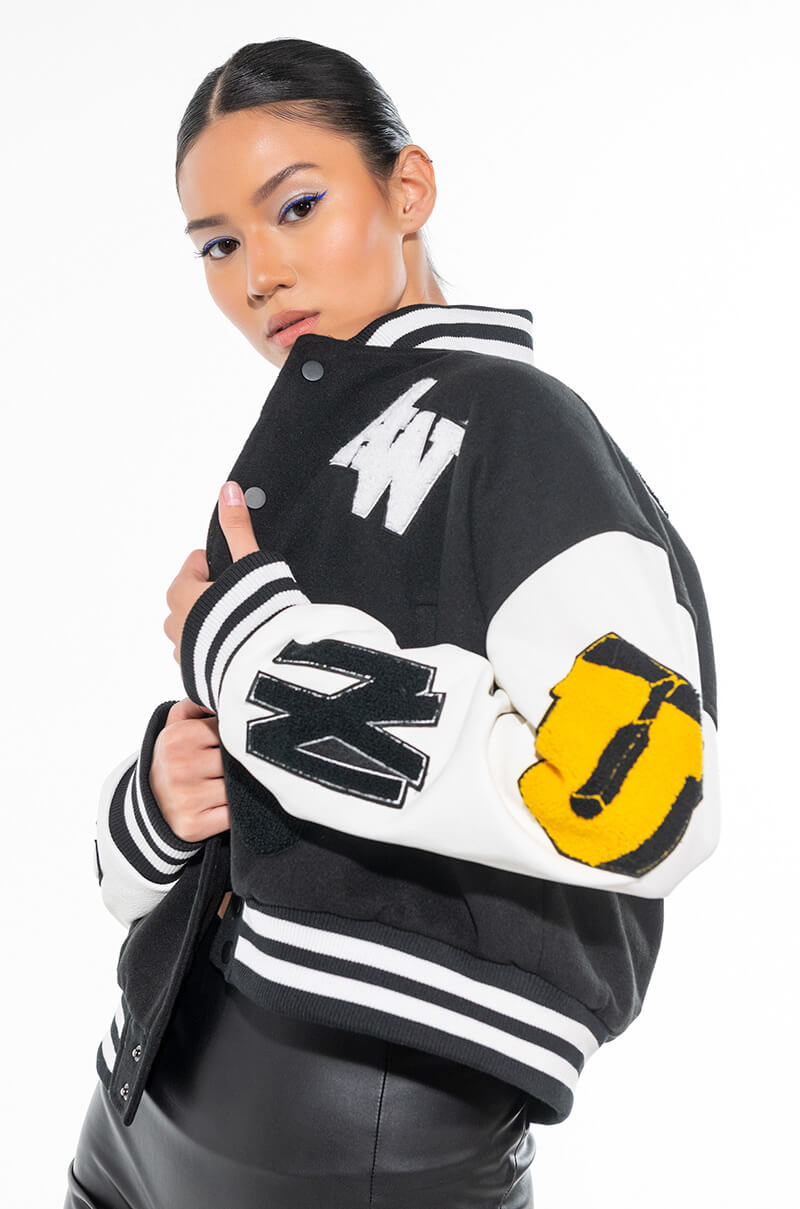 KEEP IT CLASSIC PATCH VARSITY JACKET