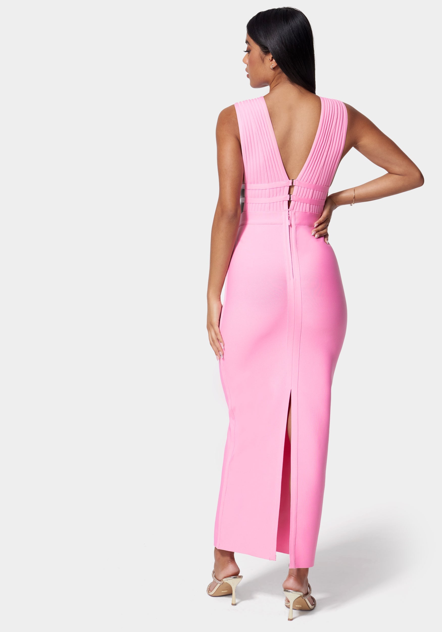 Luxe Bandage Plunge Neck Gown