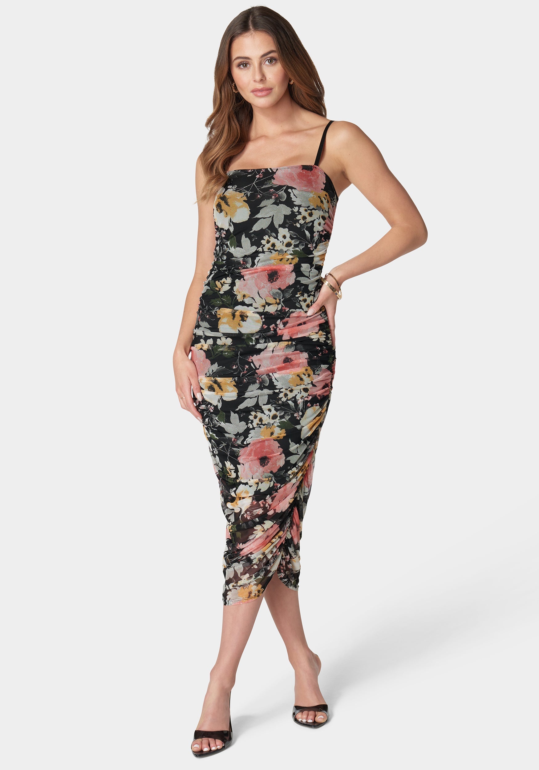 Floral Tube Mesh Dress