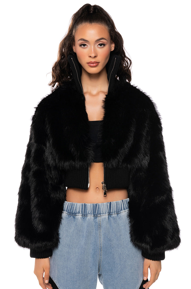 LOVE YOU BETTER FAUX FUR RIB TRIM JACKET