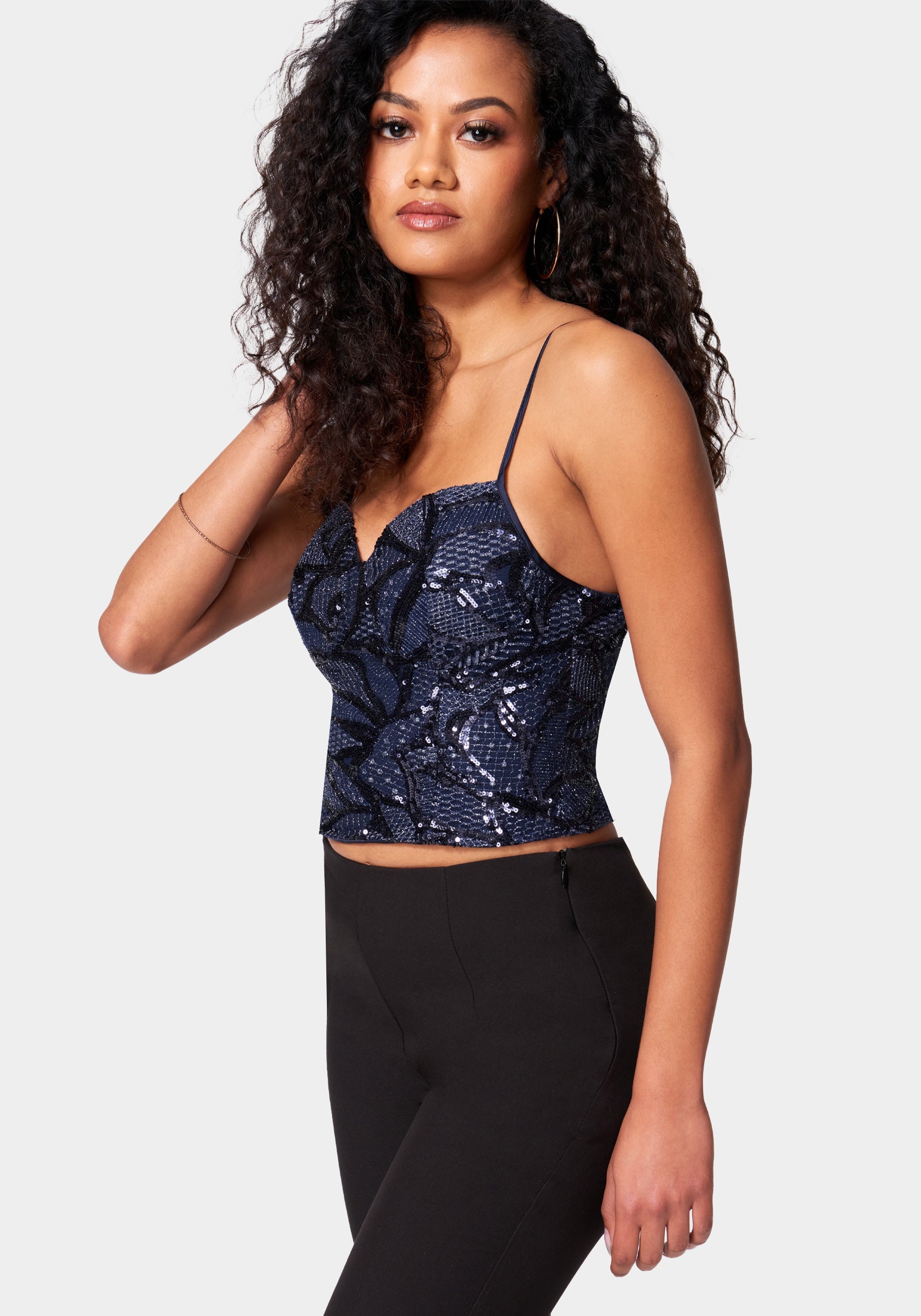 Embroidered Sequin Bustier