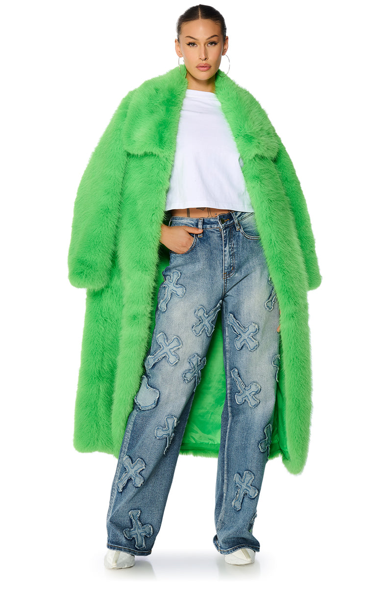 CADENCE FAUX FUR LONG JACKET