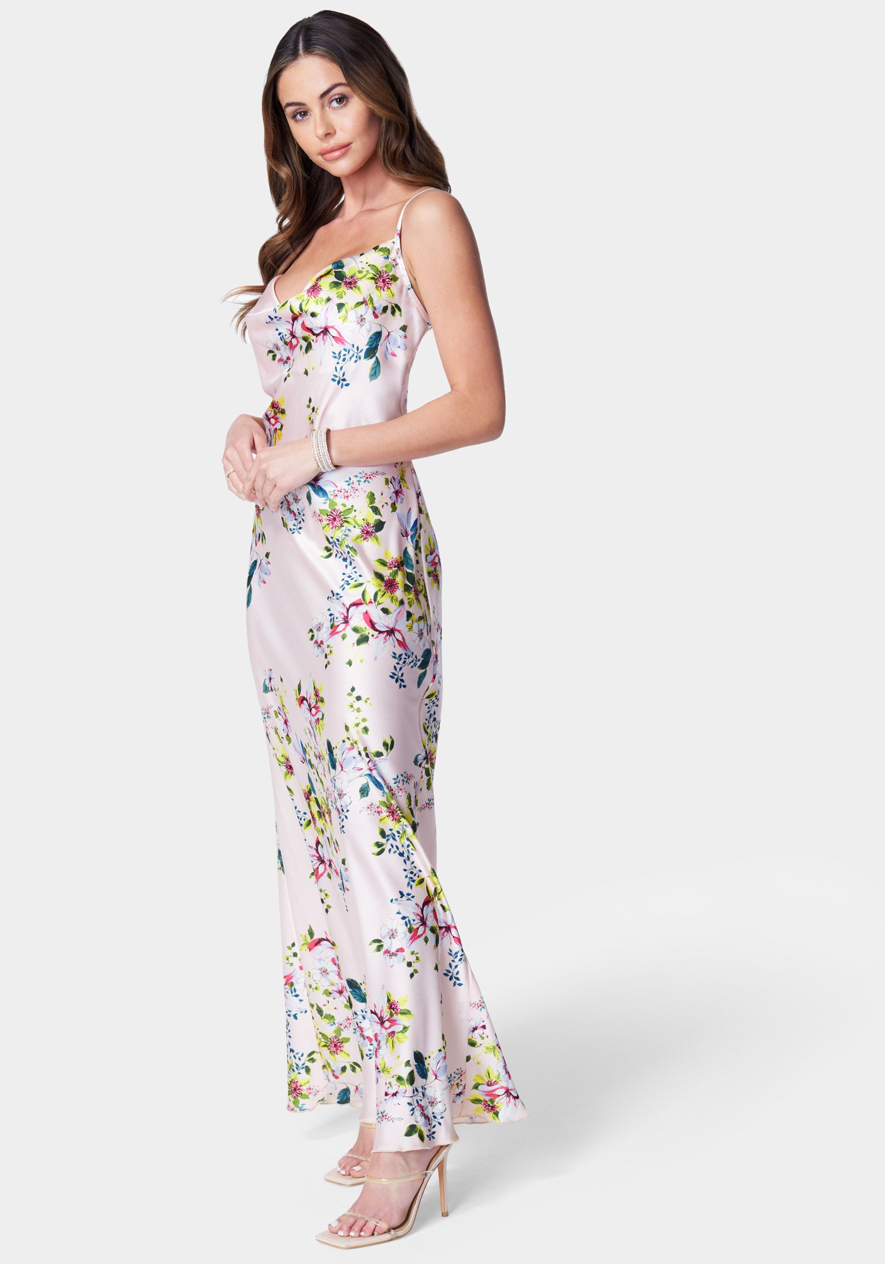 Floral Cowl Neck Maxi Dress