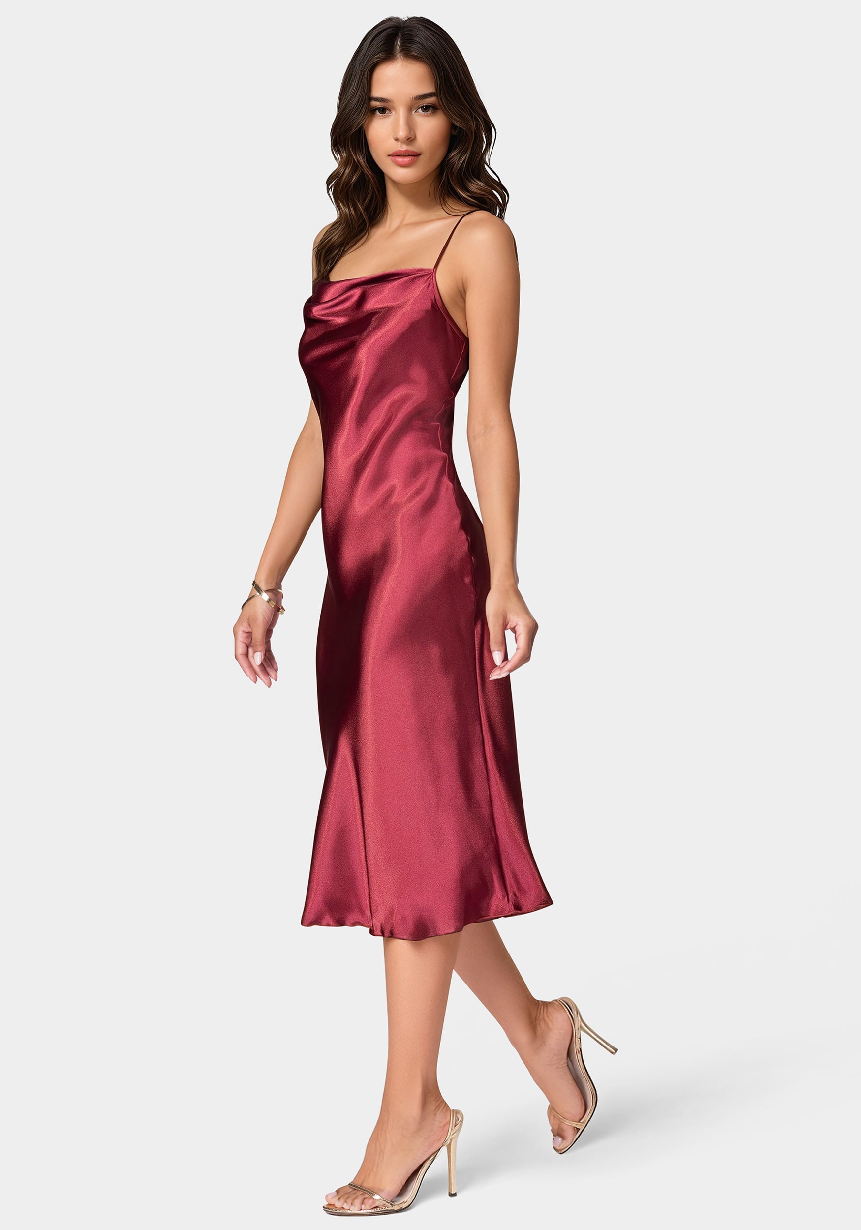 Satin Midi Slip Dress