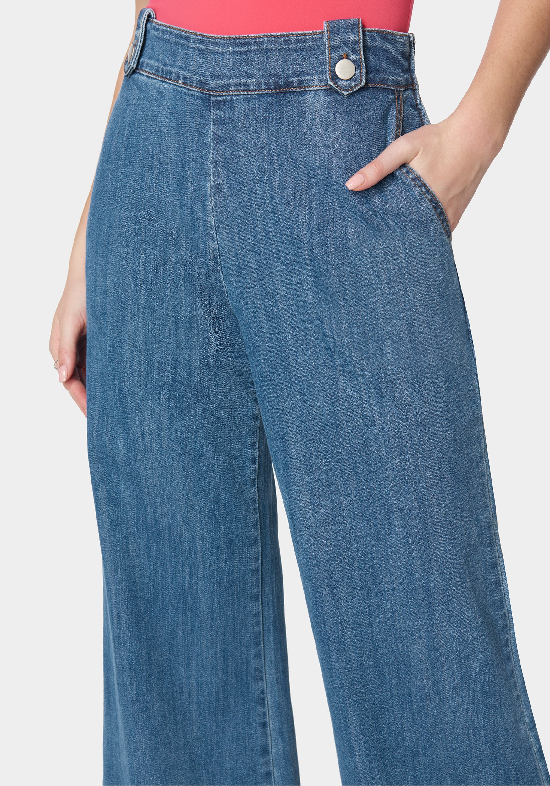 High Waist Ultra Wide Leg Light Weight Denim