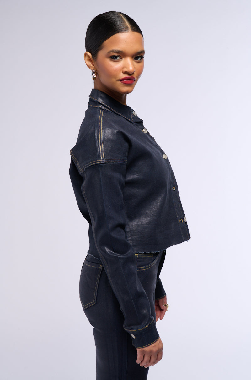 AFTER DARK DENIM BUTTON UP TOP