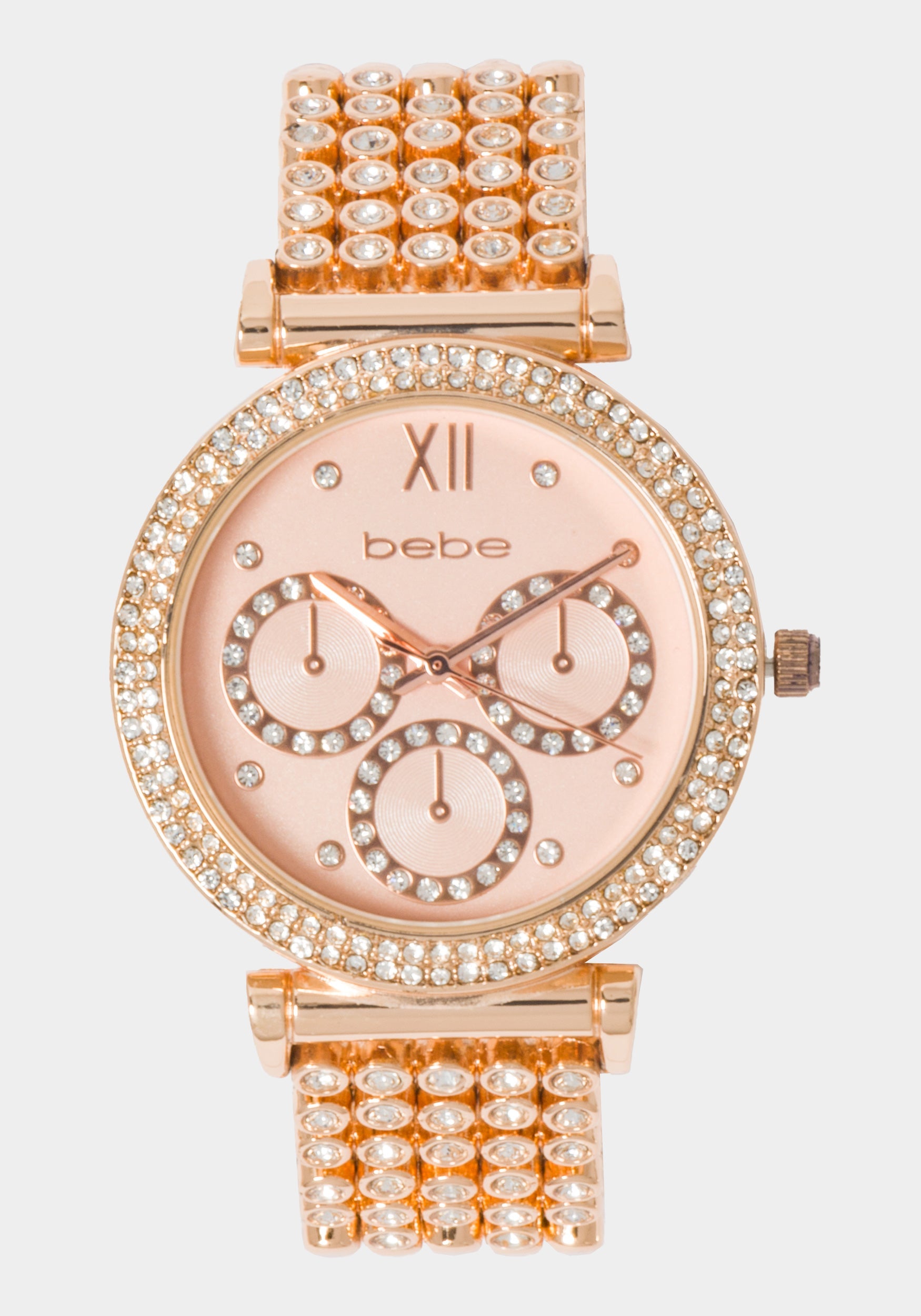 Rose Dial Crystal Bezel Watch