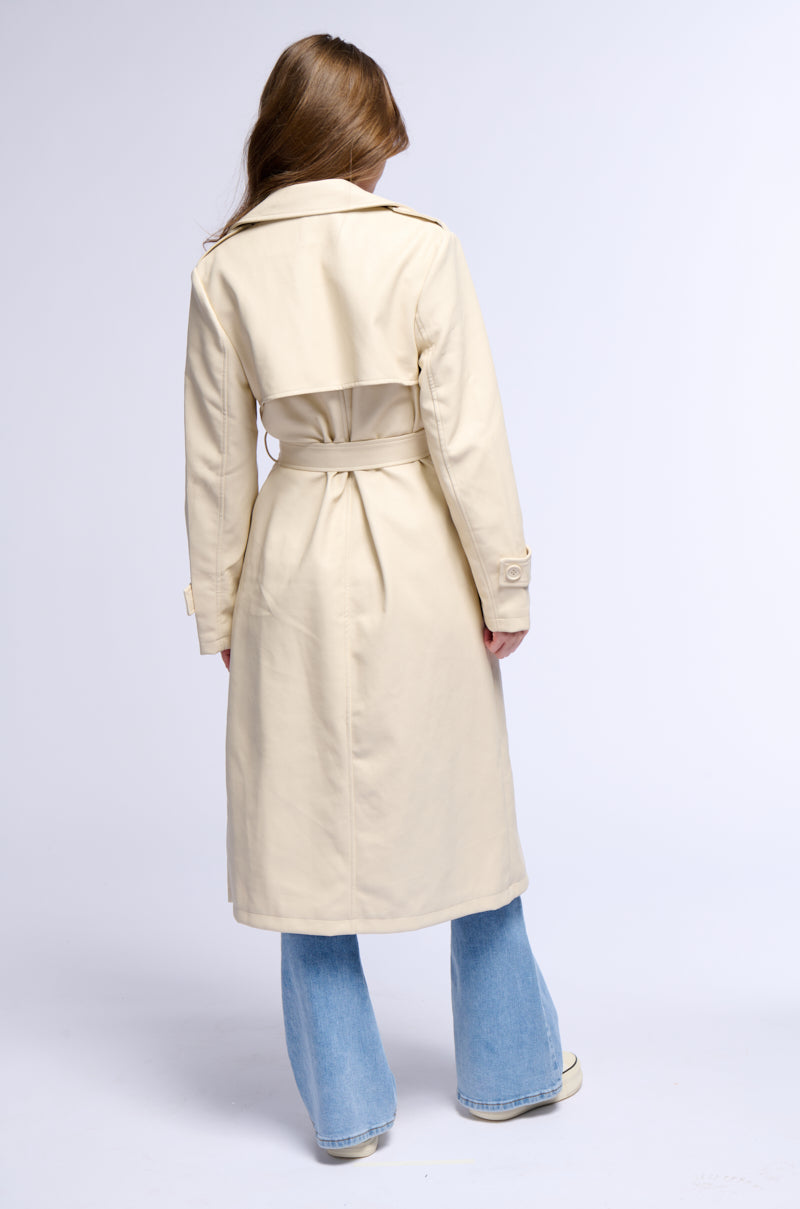 SANDO TAN PU TRENCH COAT