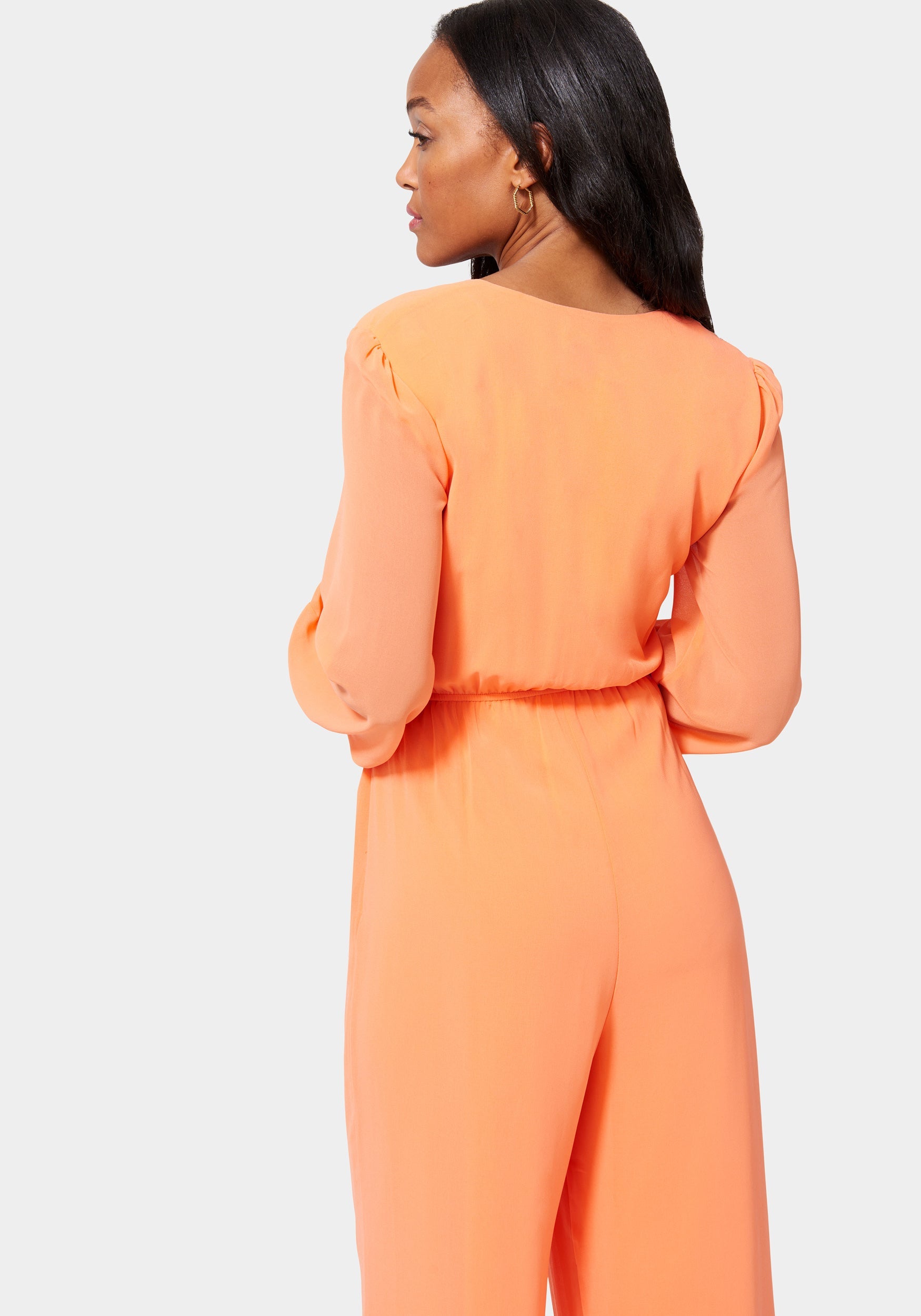 Tie Front Elastic Waist Jumpsuit