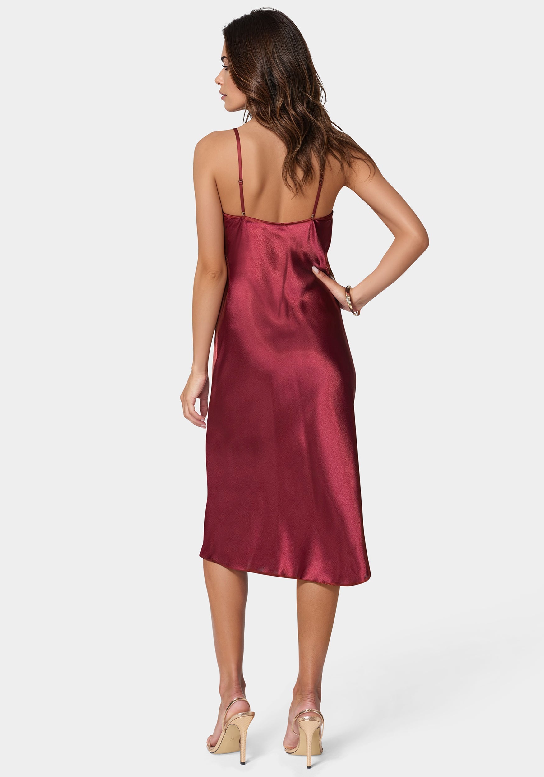 Satin Midi Slip Dress