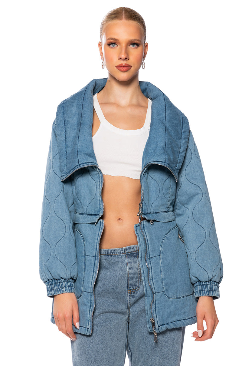 SHE'S A QT CONVERTIBLE DENIM JACKET