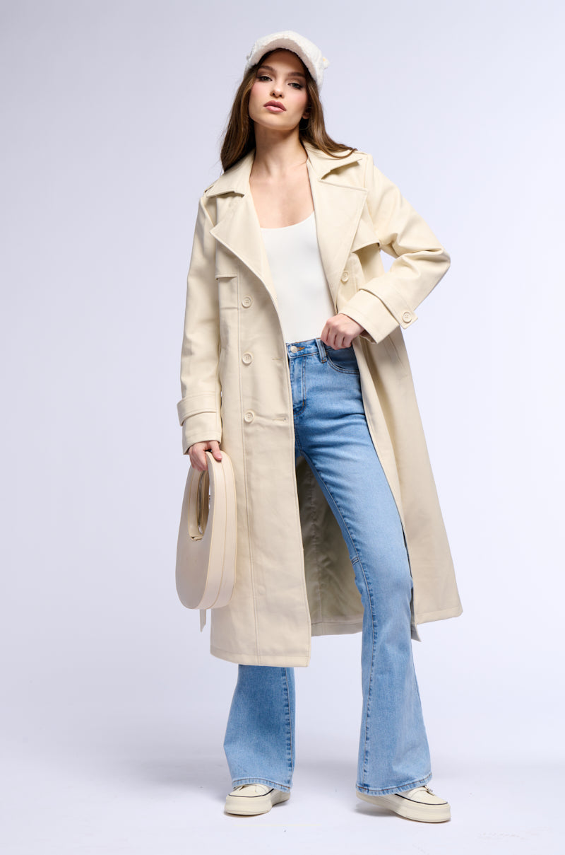 SANDO TAN PU TRENCH COAT