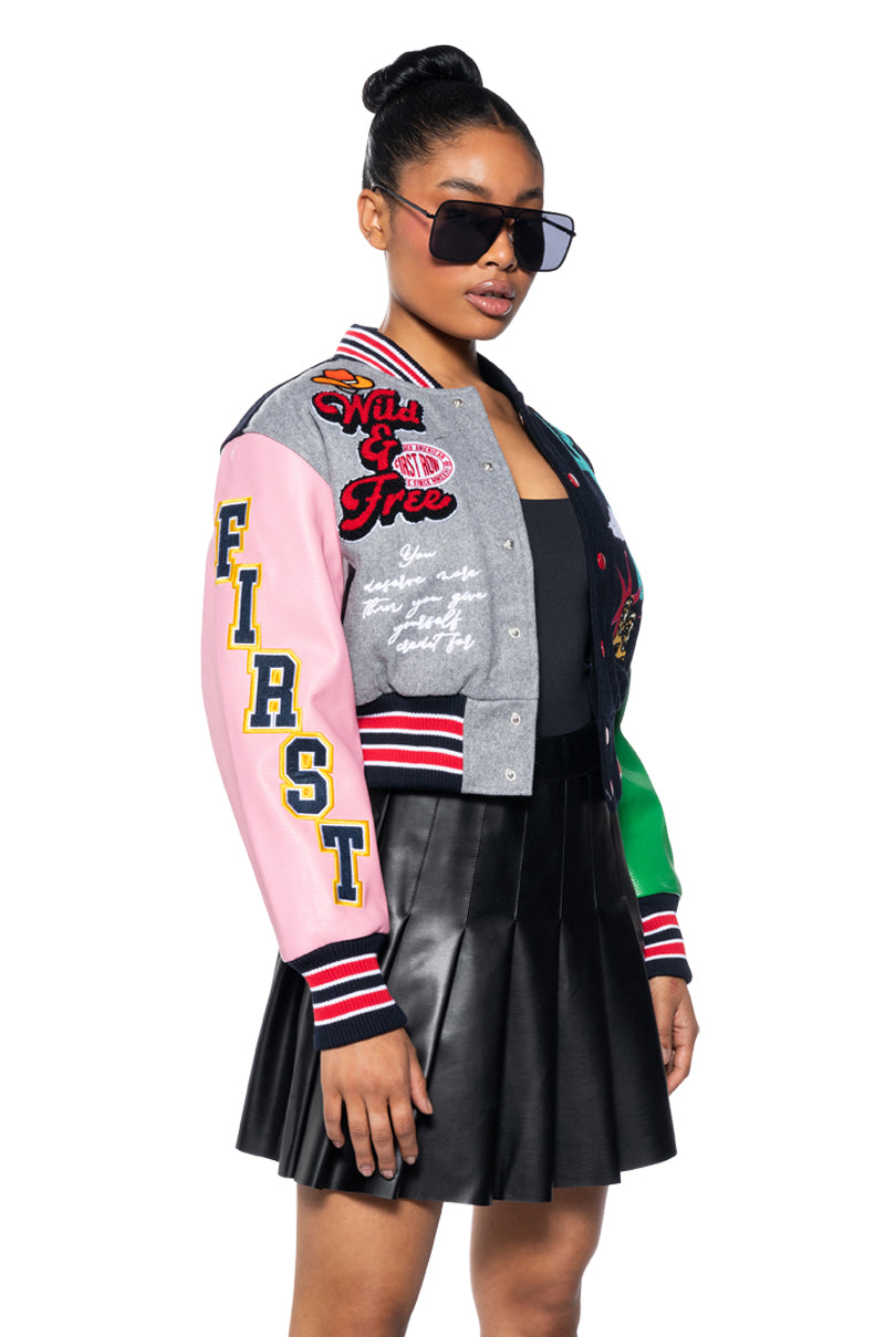 FIRST ROW PATCHWORK WESTERN BOMBER