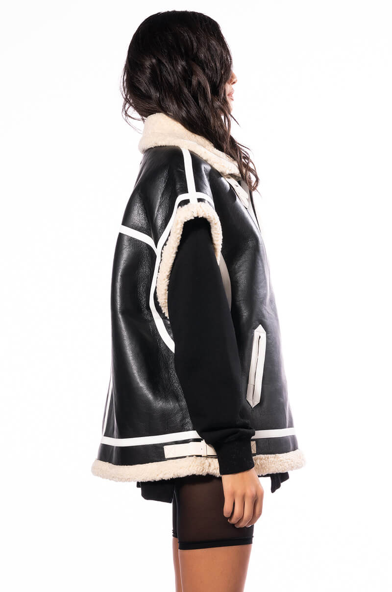 FELIX OVERSIZE SHEARLING UTILITY VEST