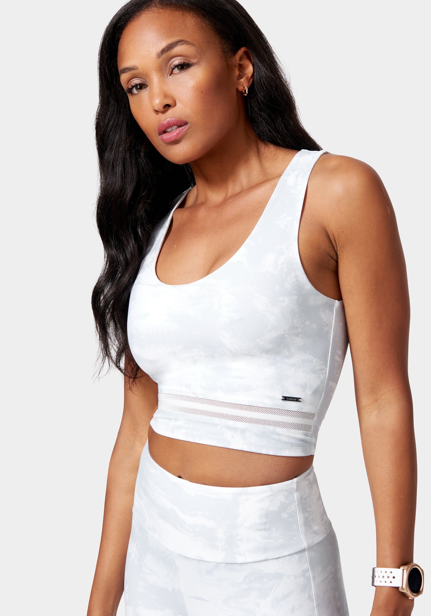 Bebe Logo Tank With Mesh Detail