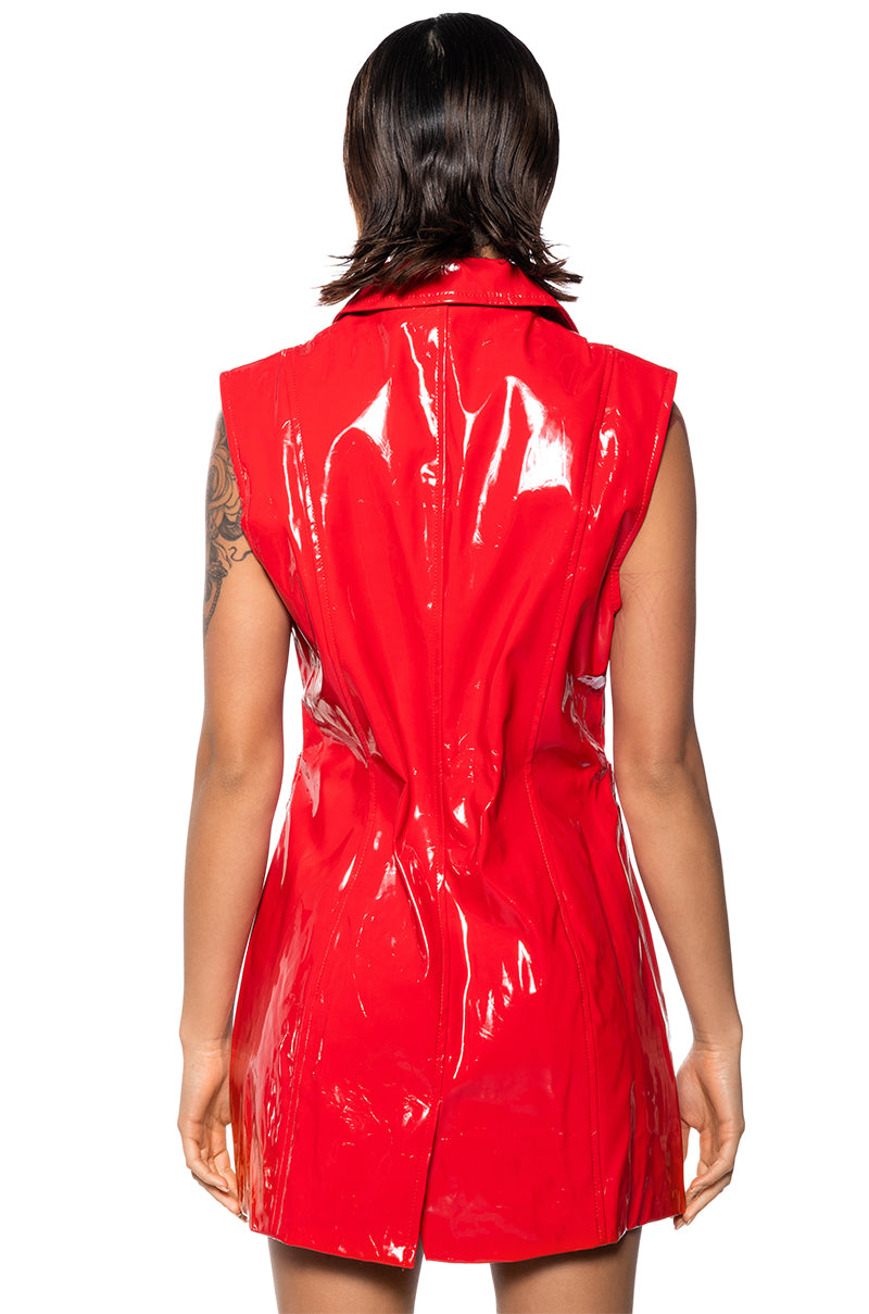 SIMPO RED PATENT VEST