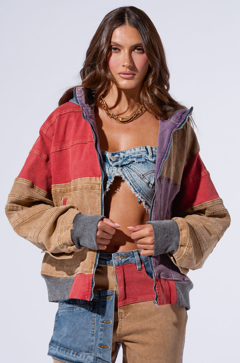 SUPERNATURAL PATCHWORK DENIM BOMBER