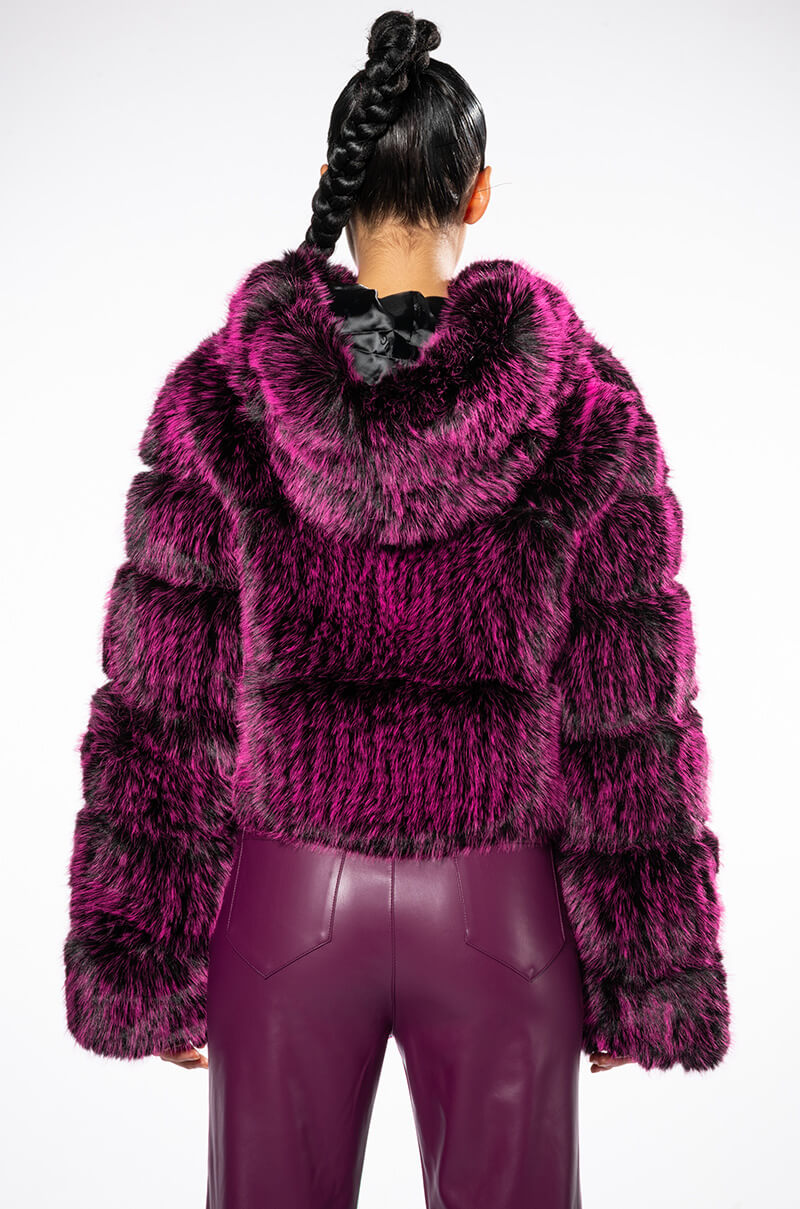 GIULIA THREE-DEE FAUX FUR CROP JACKET