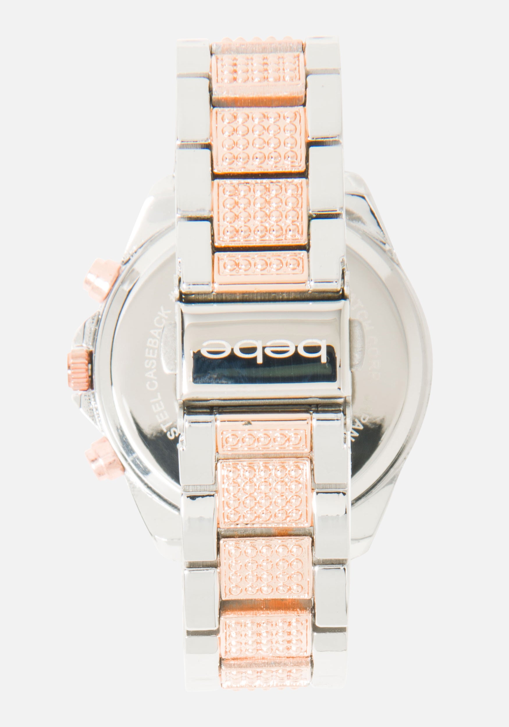 Two Tone Crystal Link Bracelet Watch